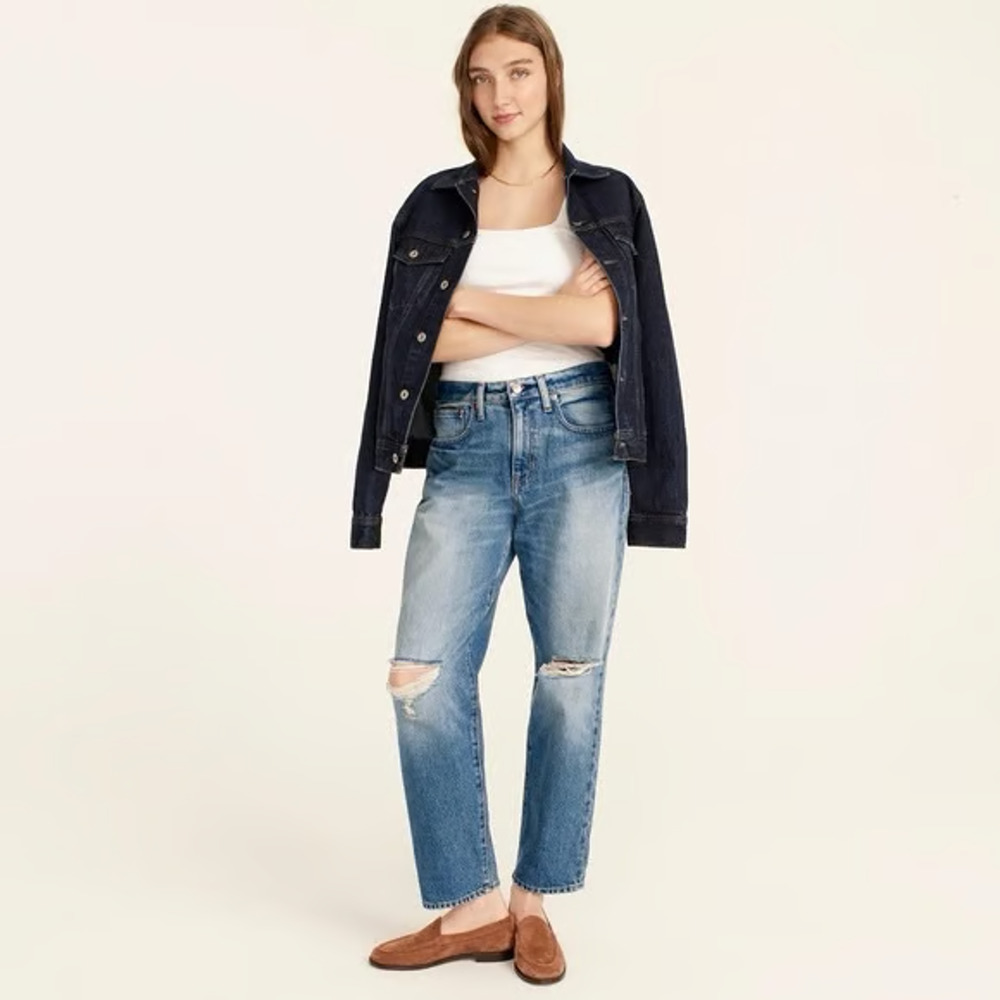 J CREW Slouchy Boyfriend Jean in Southern Sky Wash 26 - Picture 3 of 9